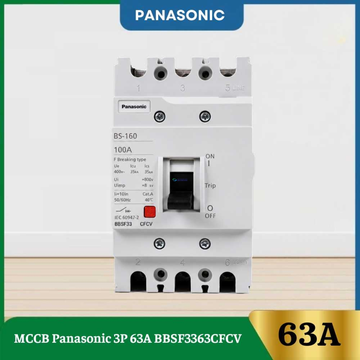 MCCB Panasonic 3P 63A BBSF3363CFCV
