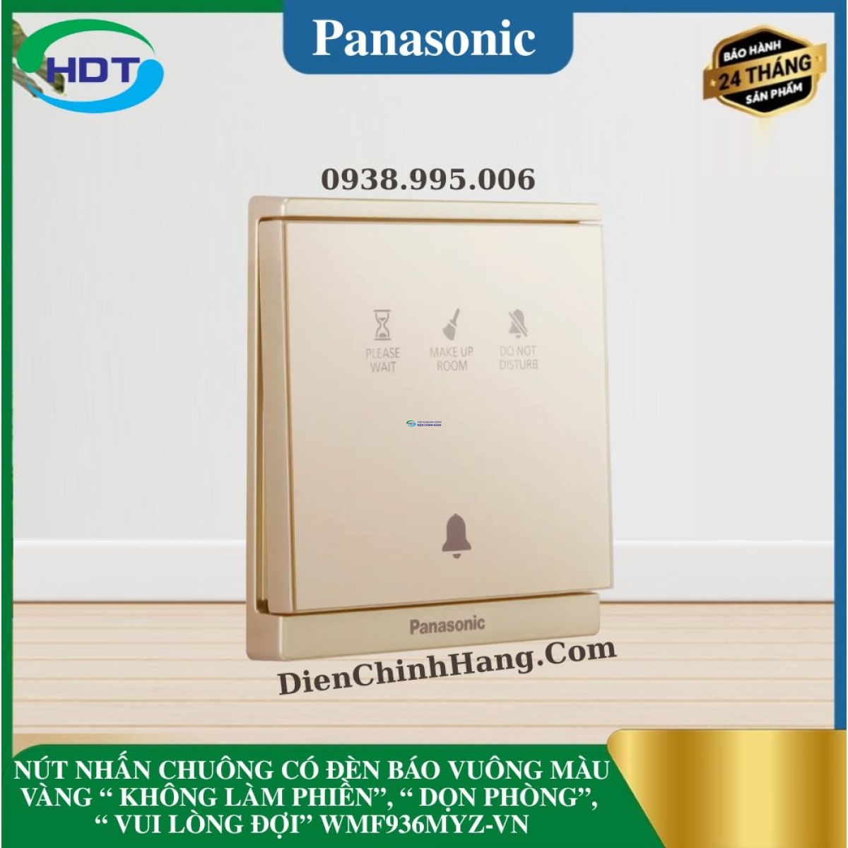 NÚT NHẤN CHUÔNG CÓ ĐÈN BÁO VUÔNG MÀU VÀNG KHÔNG LÀM PHIỀN, DỌN PHÒNG, VUI LÒNG ĐỢI WMF936MYZ-VN
