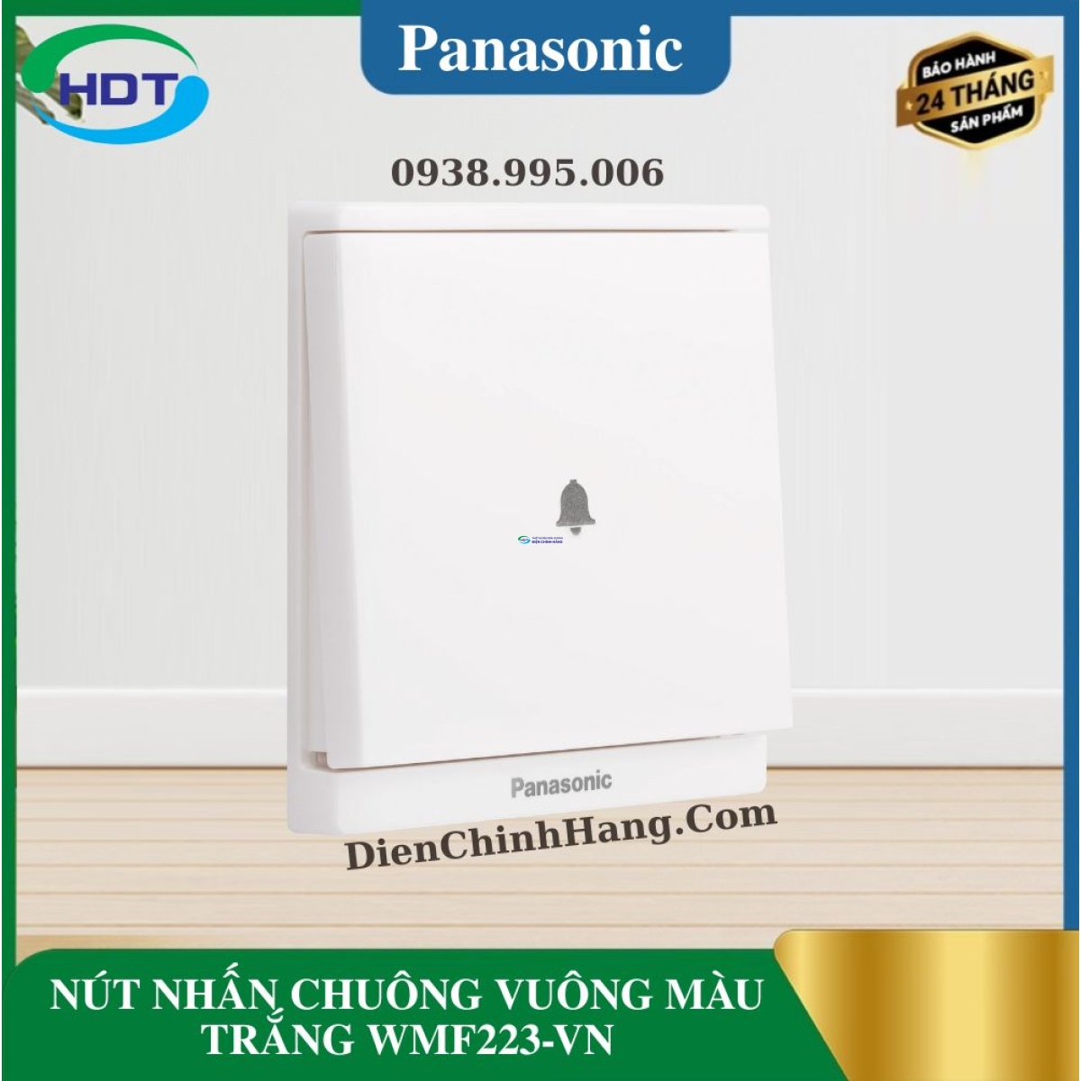 NÚT NHẤN CHUÔNG VUÔNG MÀU TRẮNG WMF223-VN