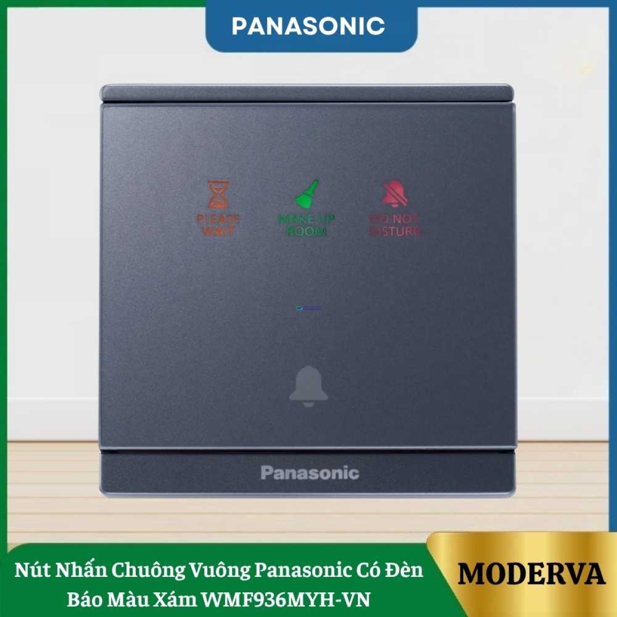 Nút Nhấn Chuông Vuông Panasonic Có Đèn Báo Màu Xám WMF936MYH-VN