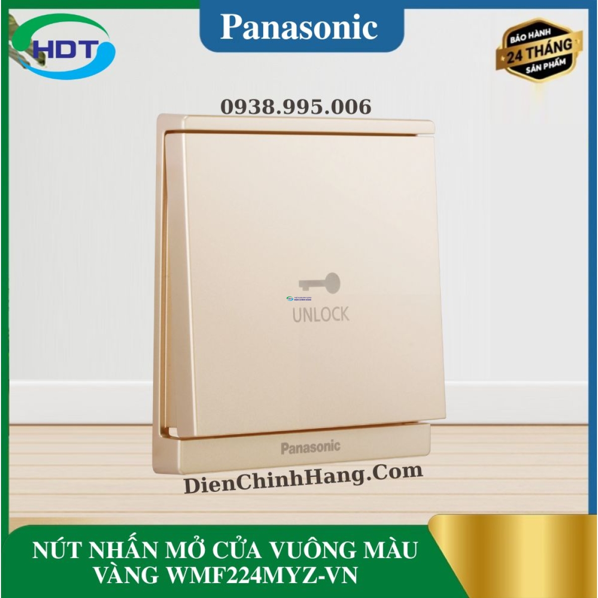 NÚT NHẤN MỞ CỬA VUÔNG MÀU VÀNG WMF224MYZ-VN