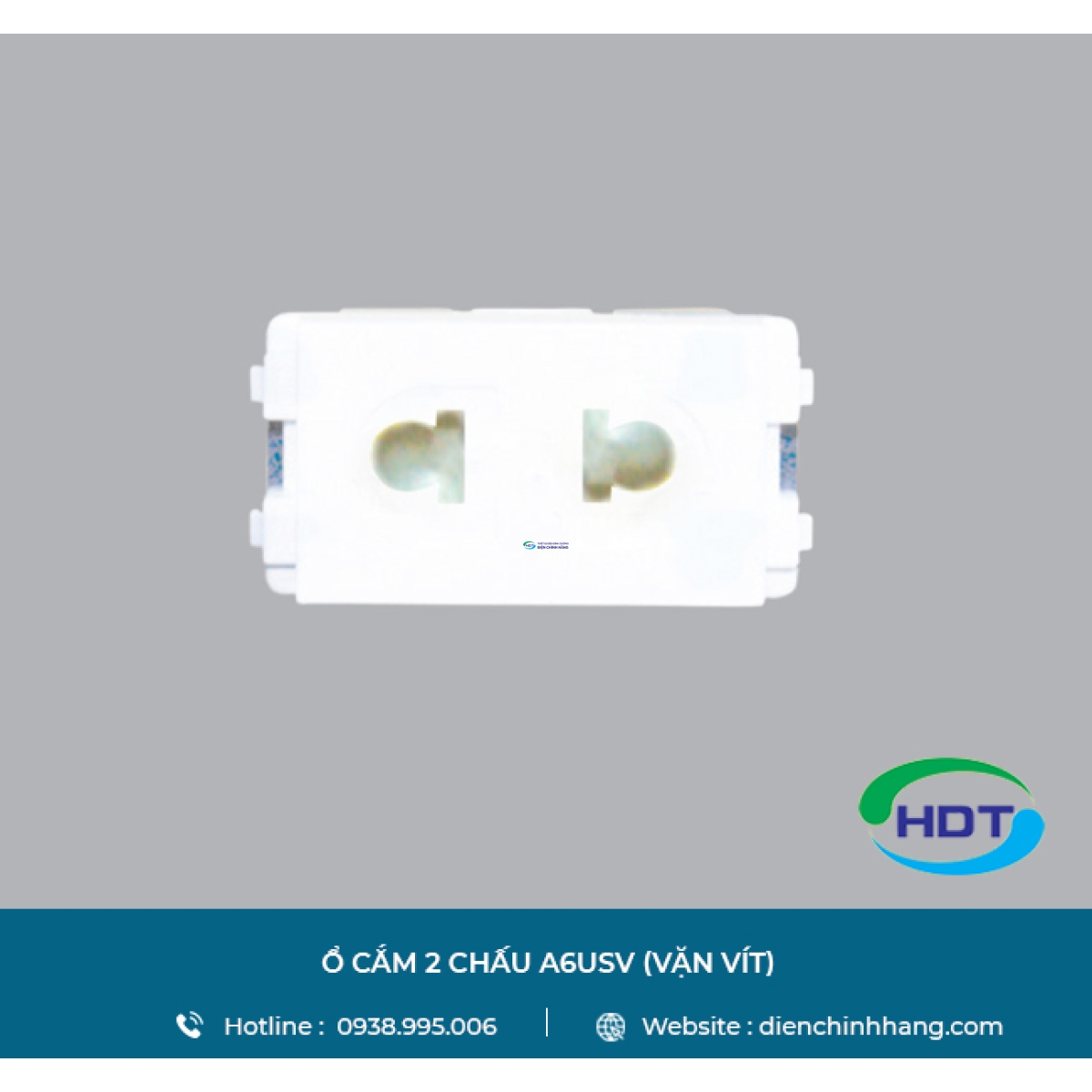 Ổ CẮM 2 CHẤU A6USV (VẶN VÍT)