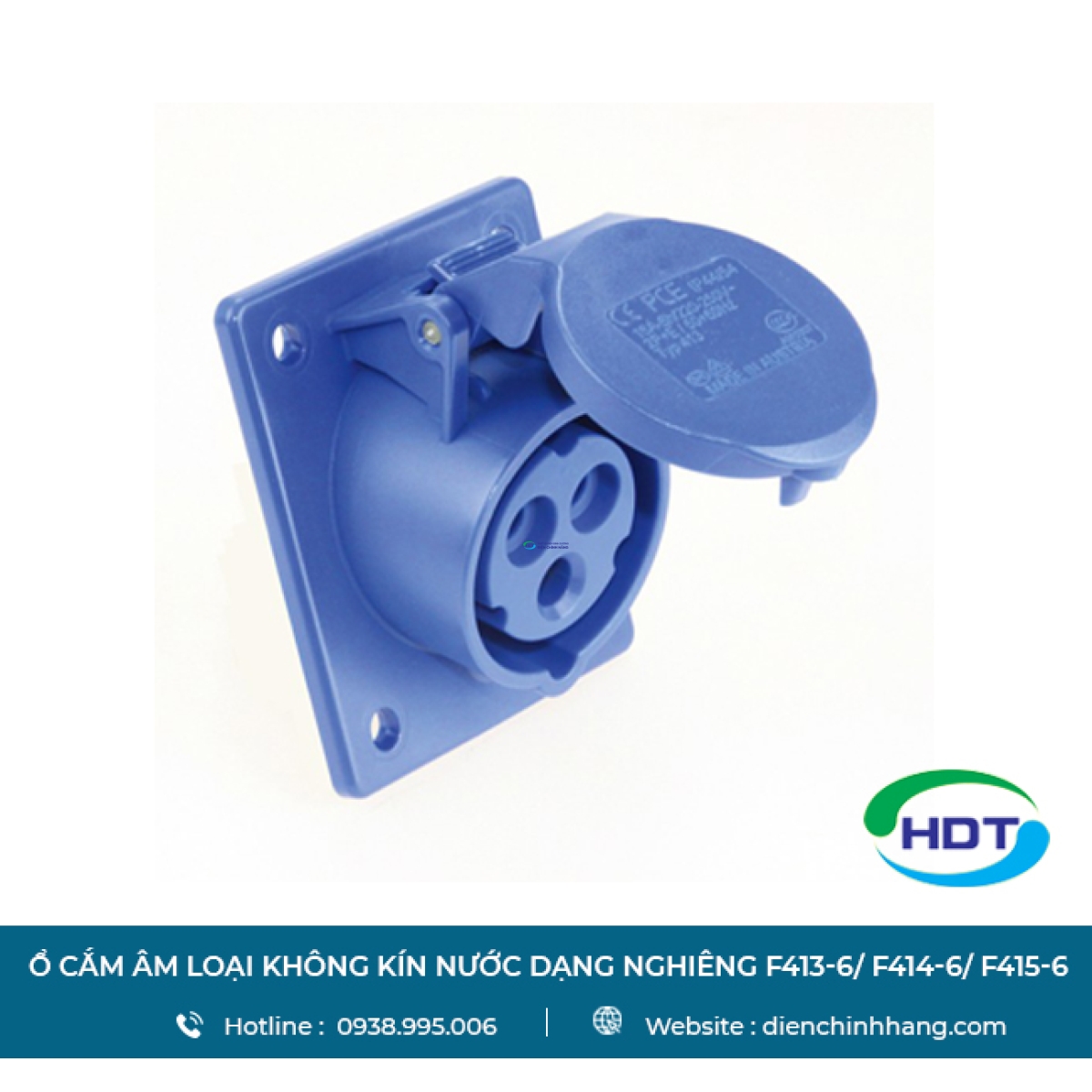 Ổ cắm âm loại không kín nước dạng nghiêng PCE F413-6