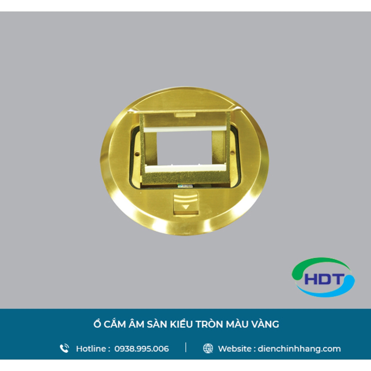 Ổ CẮM ÂM SÀN KIỂU TRÒN MÀU VÀNG