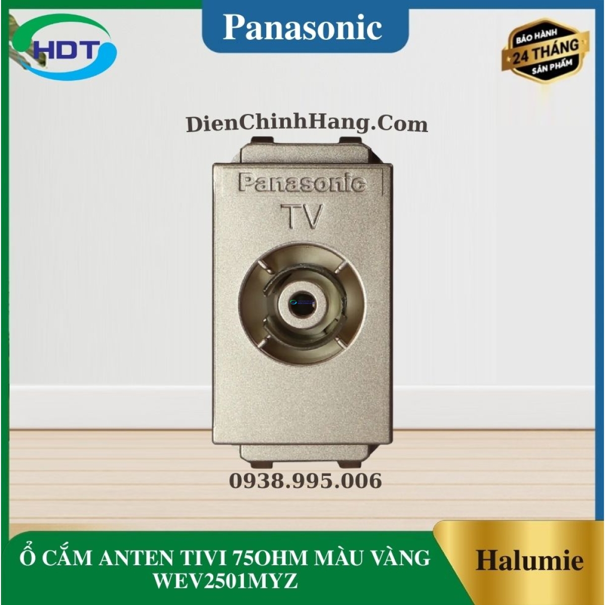 Ổ CẮM ANTEN TIVI 75OHM MÀU VÀNG WEV2501MYZ