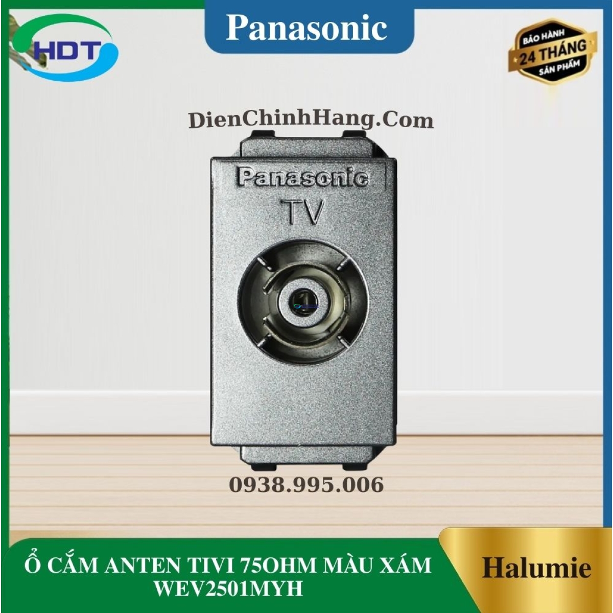 Ổ CẮM ANTEN TIVI 75OHM MÀU XÁM WEV2501MYH