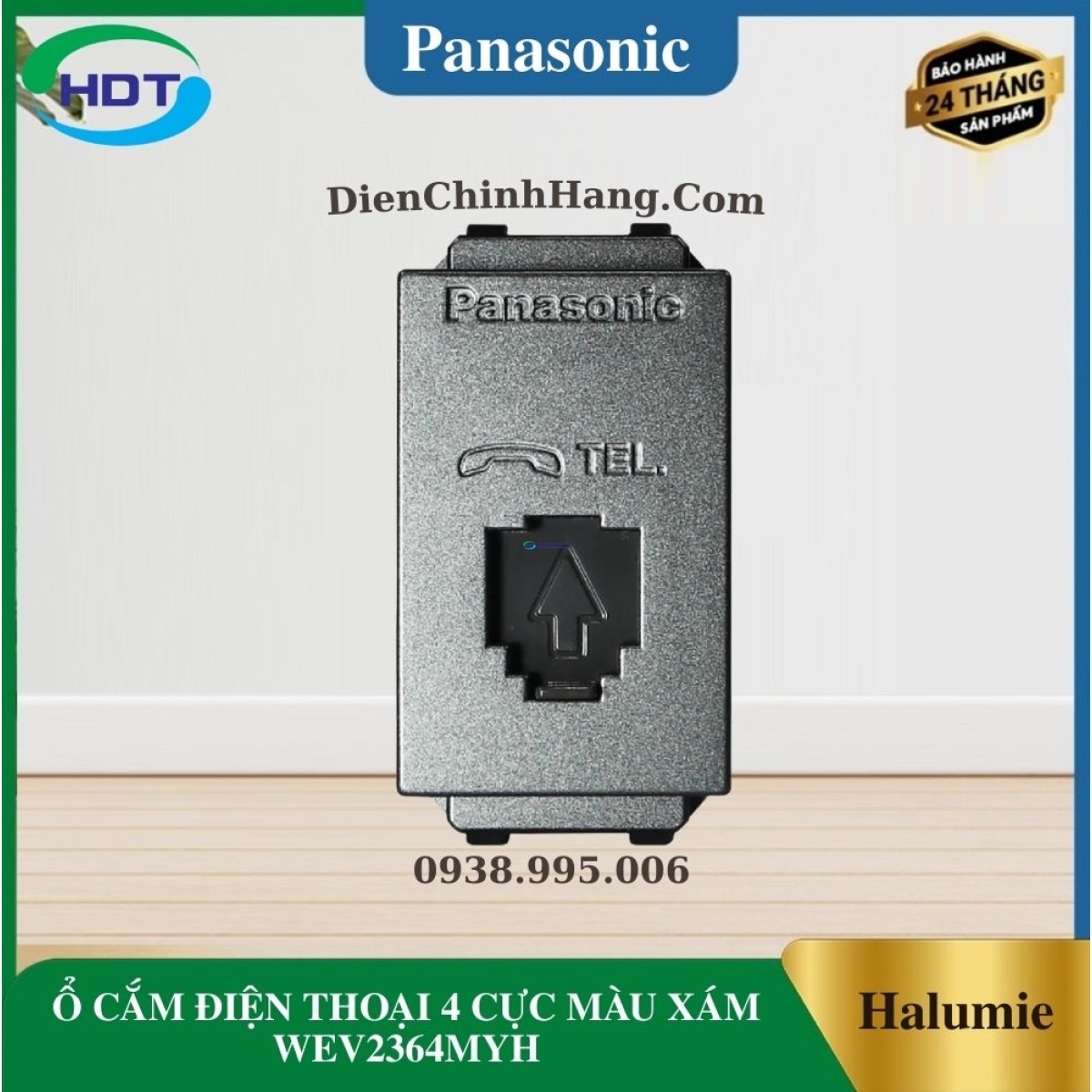 Ổ CẮM ĐIỆN THOẠI 4 CỰC MÀU XÁM WEV2364MYH