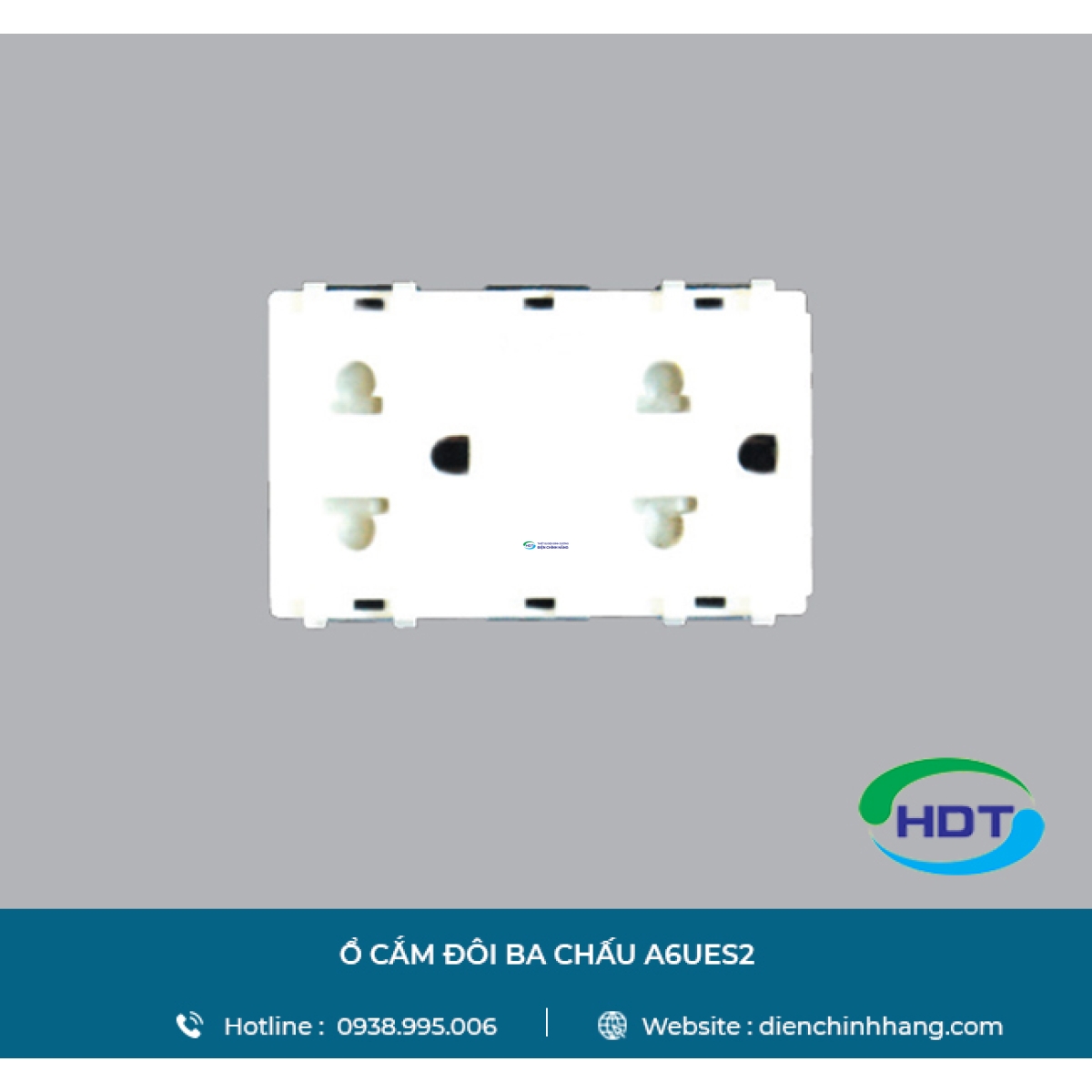 Ổ CẮM ĐÔI BA CHẤU A6UES2