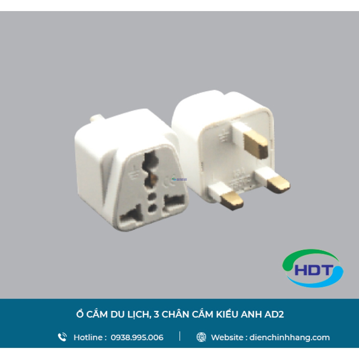 Ổ CẮM DU LỊCH, 3 CHÂN CẮM KIỂU ANH AD2