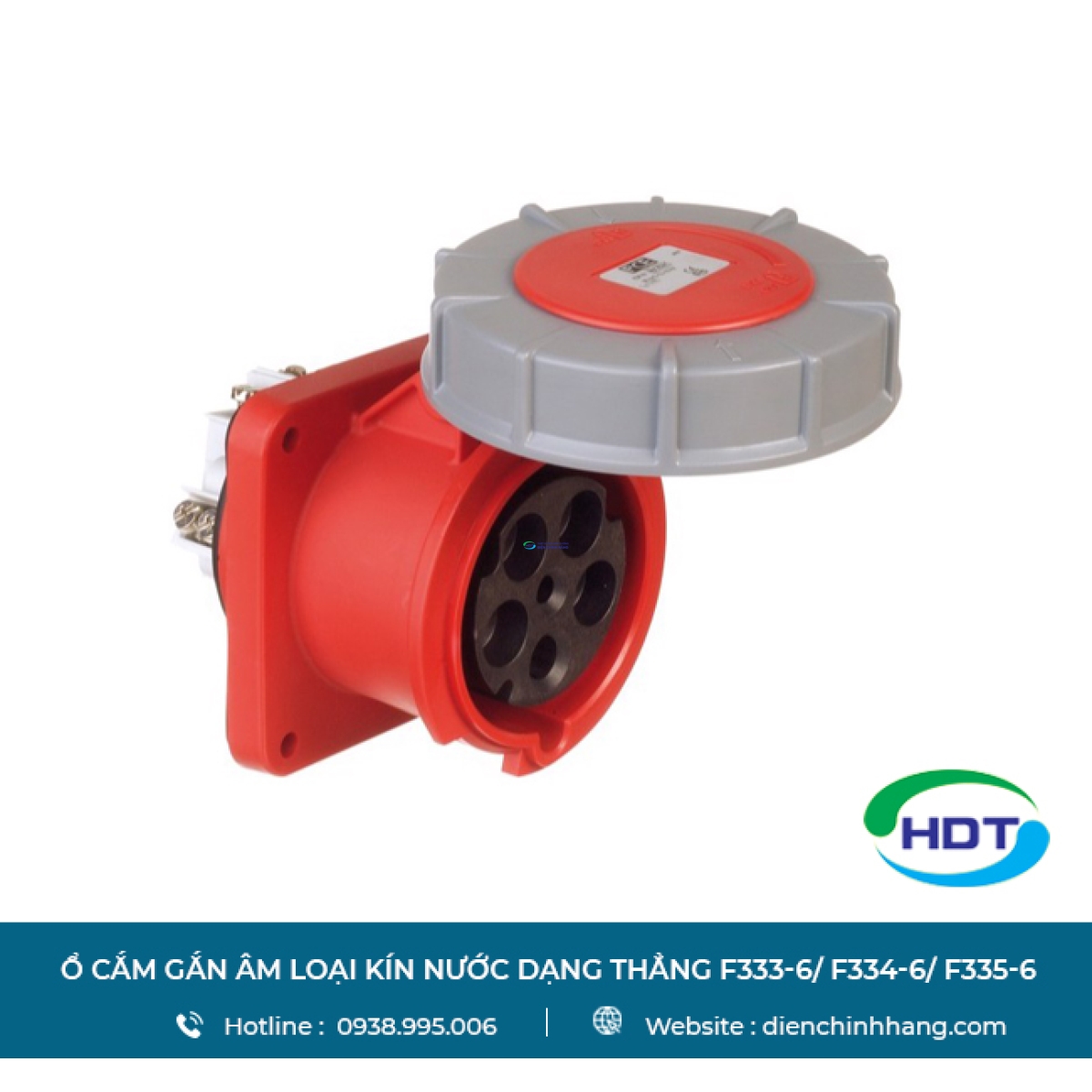 Ổ cắm gắn âm loại kín nước dạng thẳng PCE F333-6