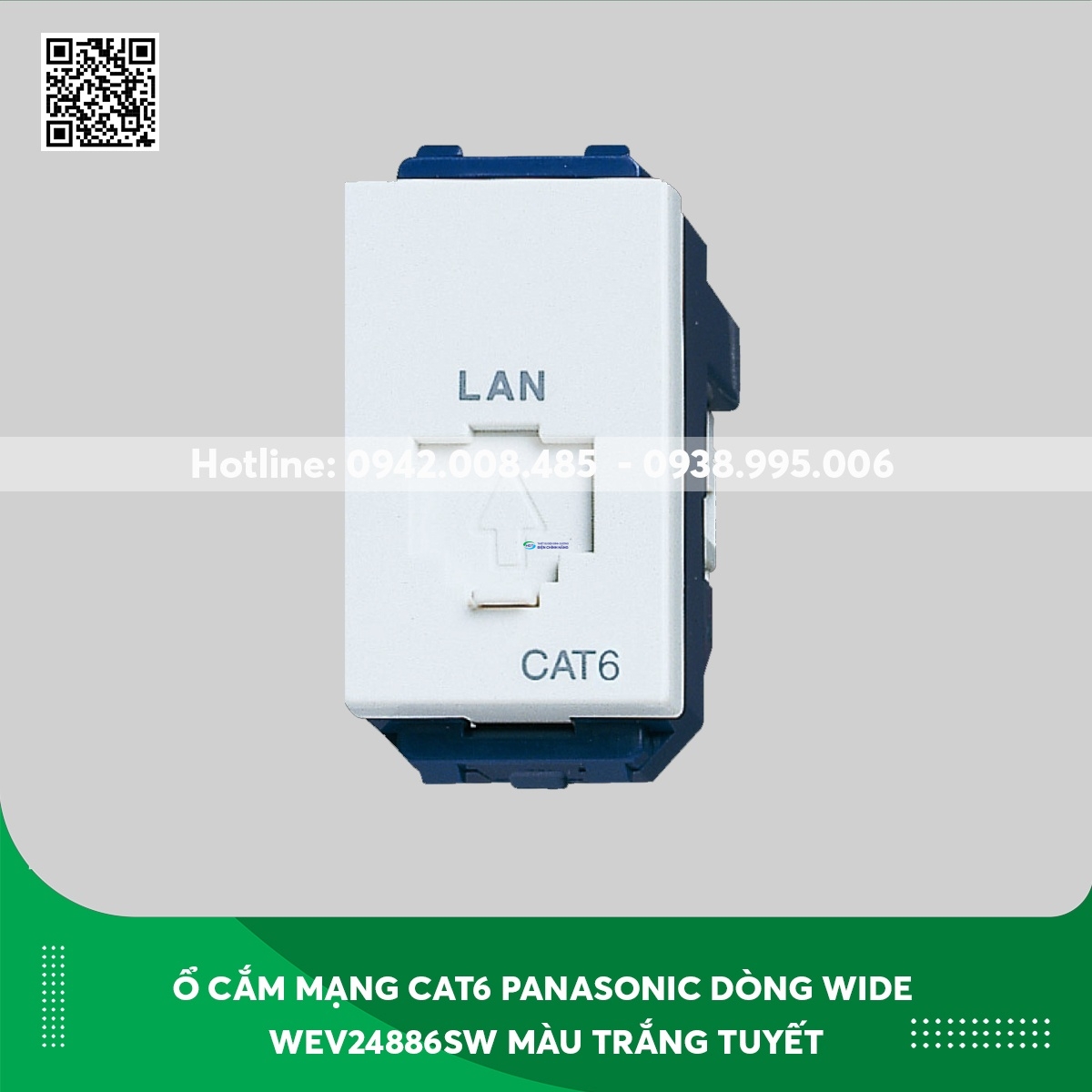 Ổ cắm mạng CAT6 Panasonic dòng Wide WEV24886SW màu trắng tuyết