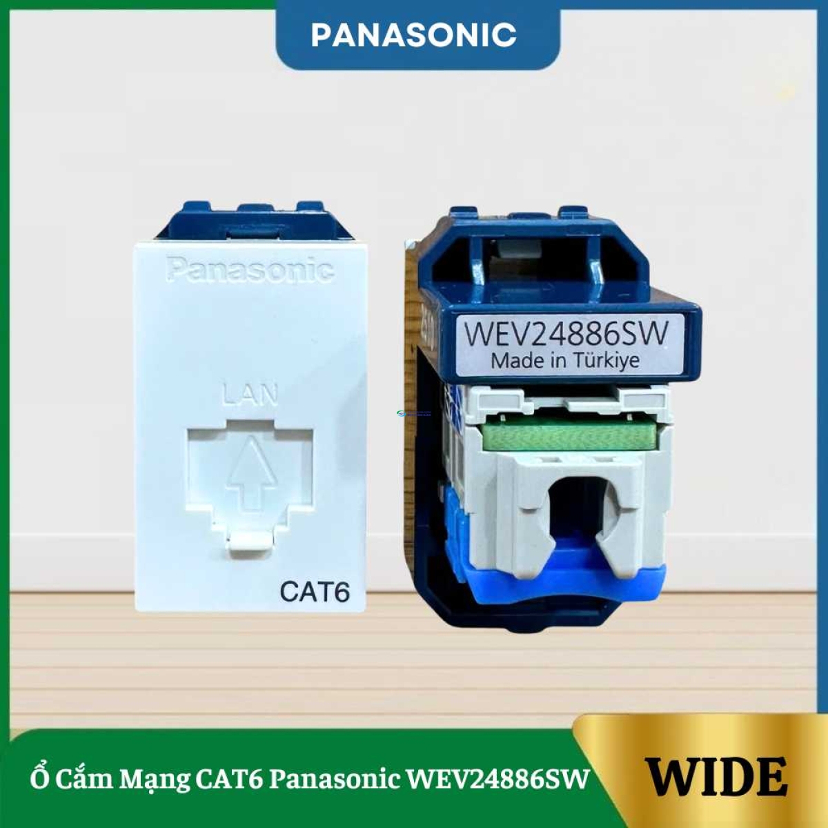 Ổ cắm mạng CAT6 Panasonic dòng Wide WEV24886SW màu trắng tuyết