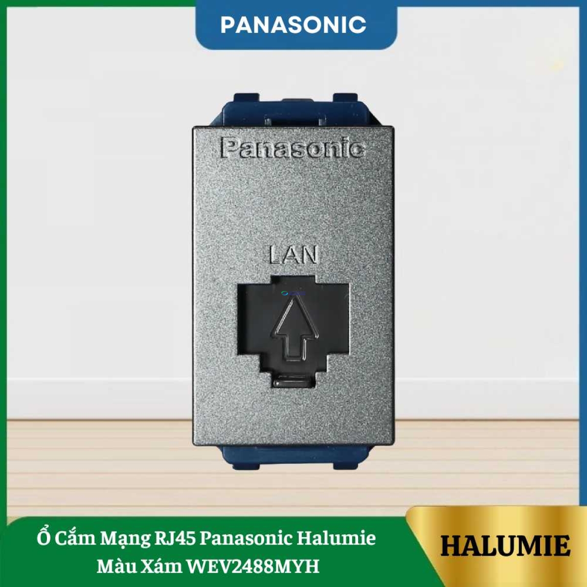 Ổ Cắm Mạng RJ45 Panasonic Halumie Màu Xám WEV2488MYH