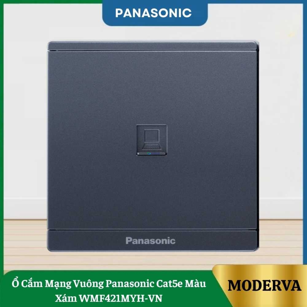 Ổ Cắm Mạng Vuông Panasonic Cat5e Màu Xám WMF421MYH-VN
