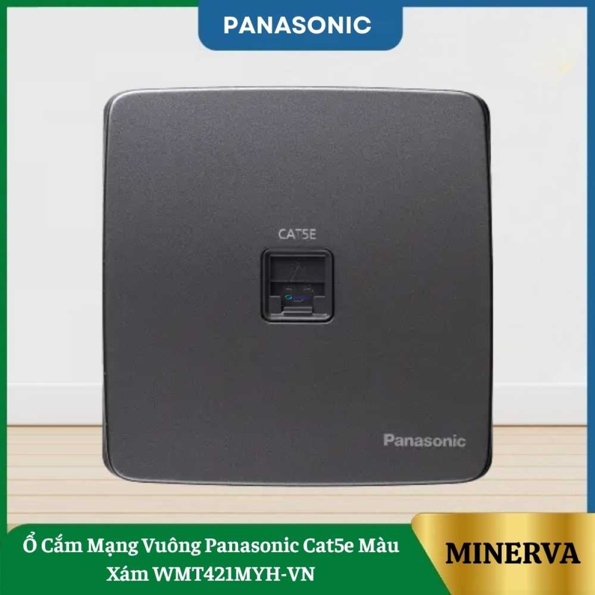 Ổ Cắm Mạng Vuông Panasonic Cat5e Màu Xám WMT421MYH-VN