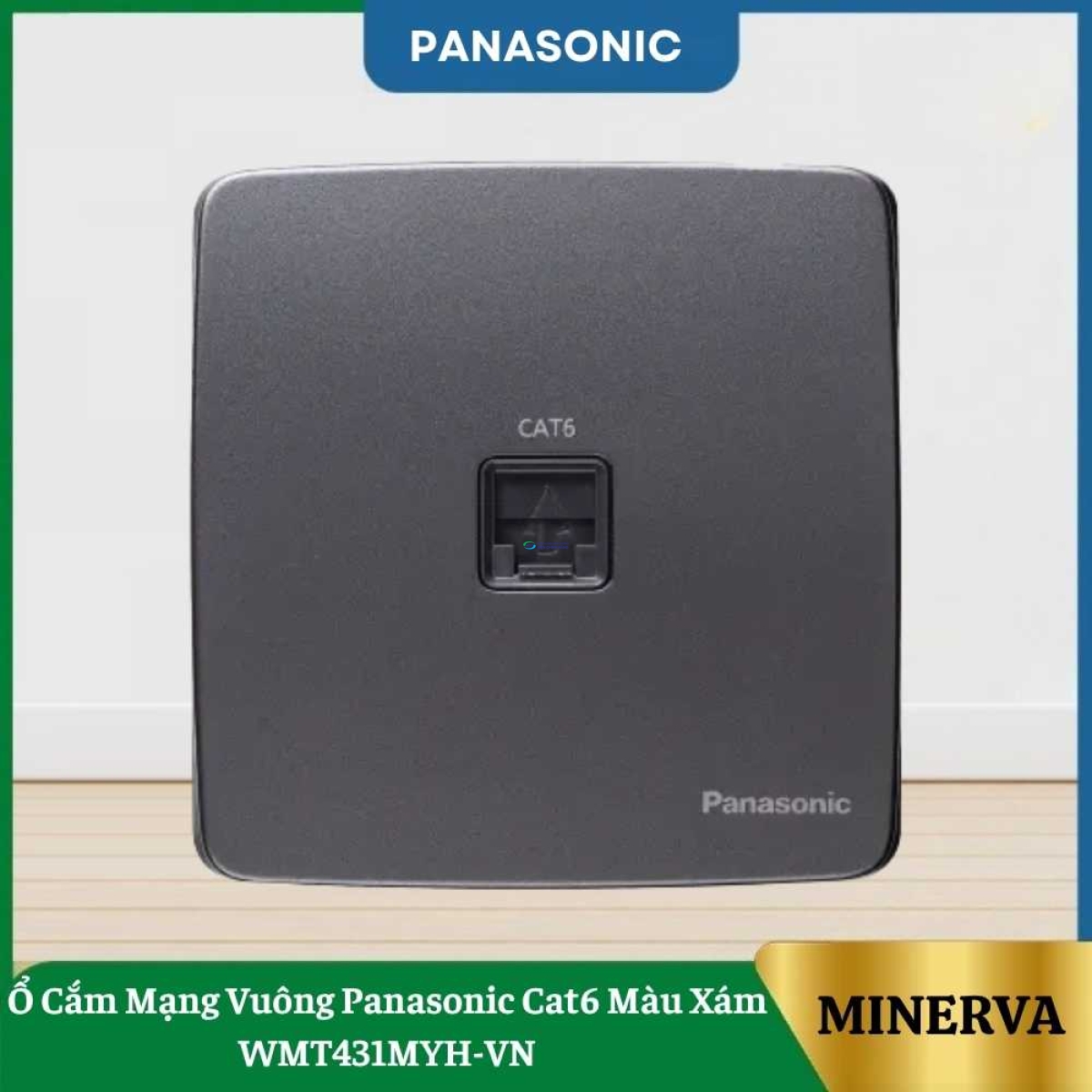 Ổ Cắm Mạng Vuông Panasonic Cat6 Màu Xám WMT431MYH-VN