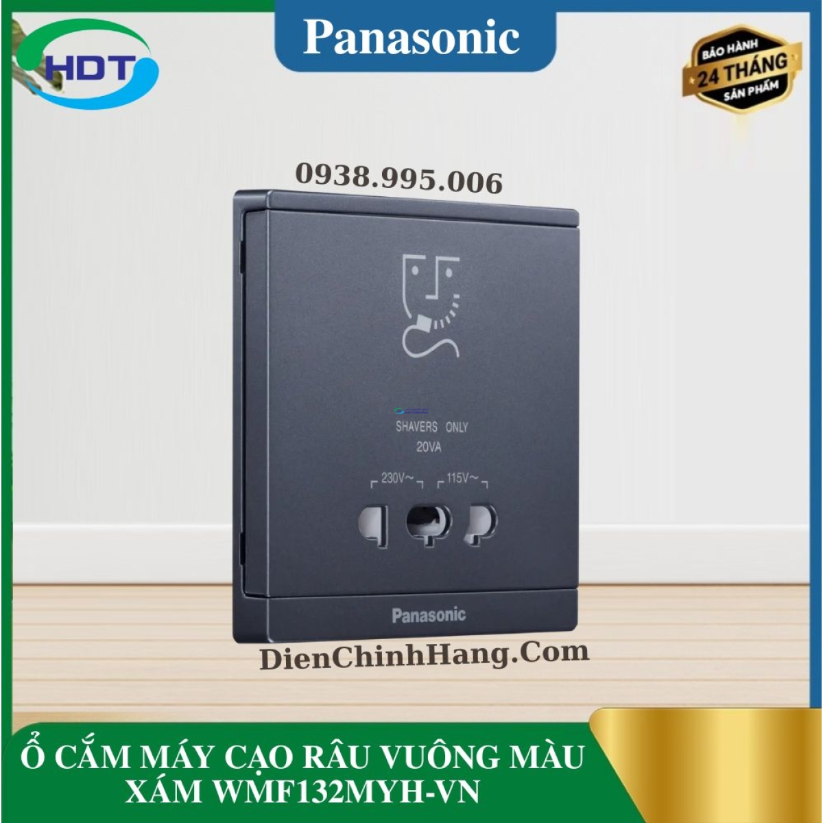 Ổ CẮM MÁY CẠO RÂU VUÔNG MÀU XÁM WMF132MYH-VN