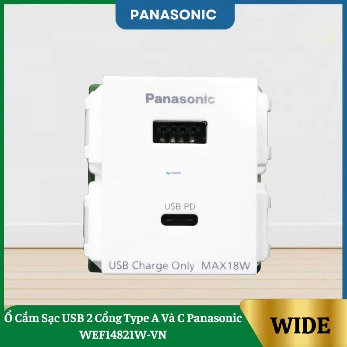 Ổ Cắm Sạc USB 2 Cổng Type A Và C Panasonic WEF14821W-VN