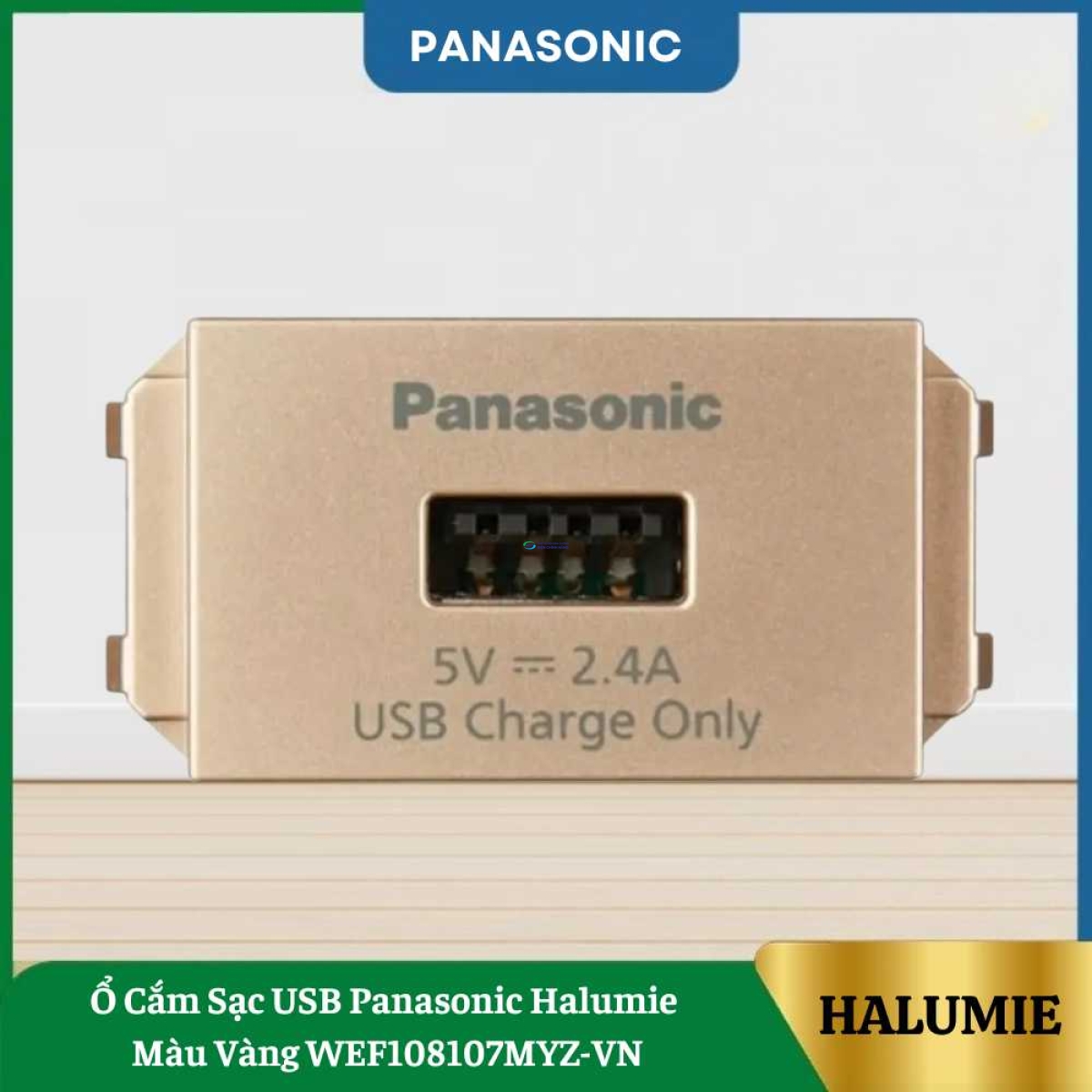 Ổ Cắm Sạc USB Panasonic Halumie Màu Vàng WEF108107MYZ-VN