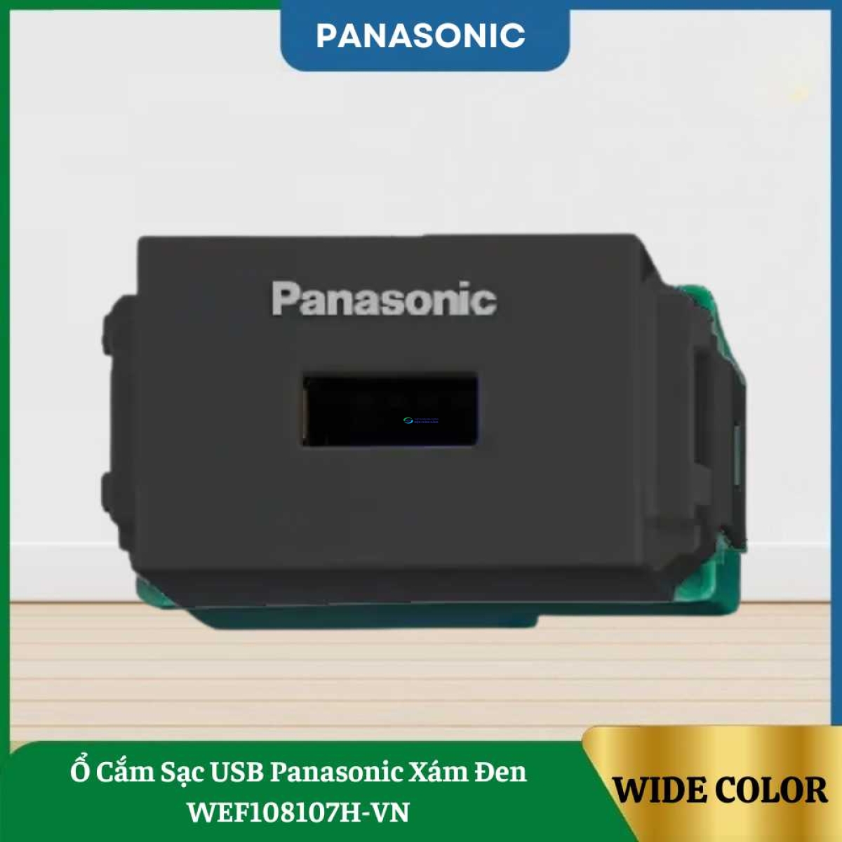 Ổ Cắm Sạc USB Panasonic Xám Đen WEF108107H-VN