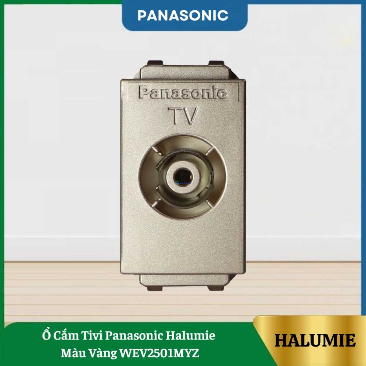 Ổ Cắm Tivi Panasonic Halumie Màu Vàng WEV2501MYZ