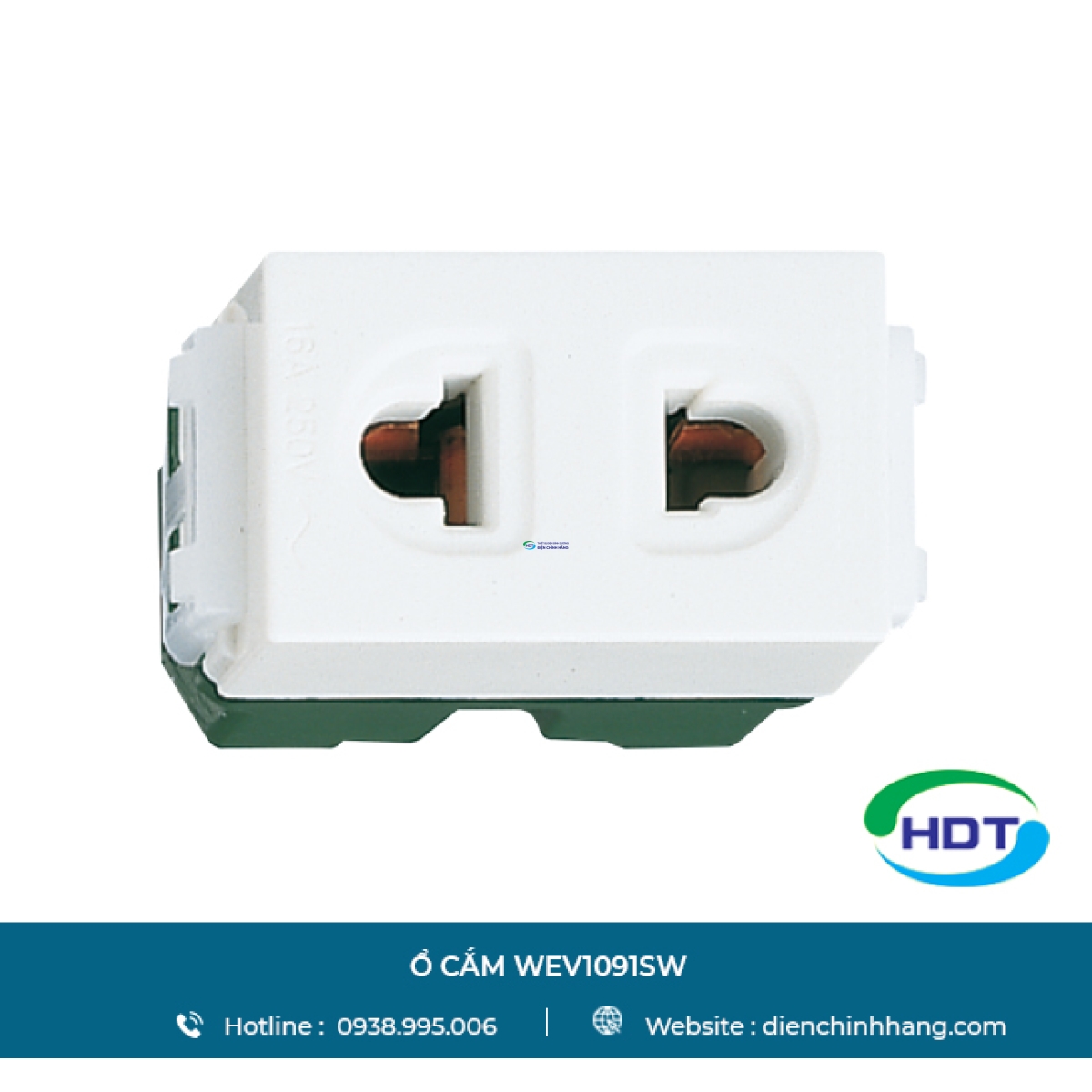 Ổ cắm đơn Panasonic không màn che dòng Wide WEV1091SW