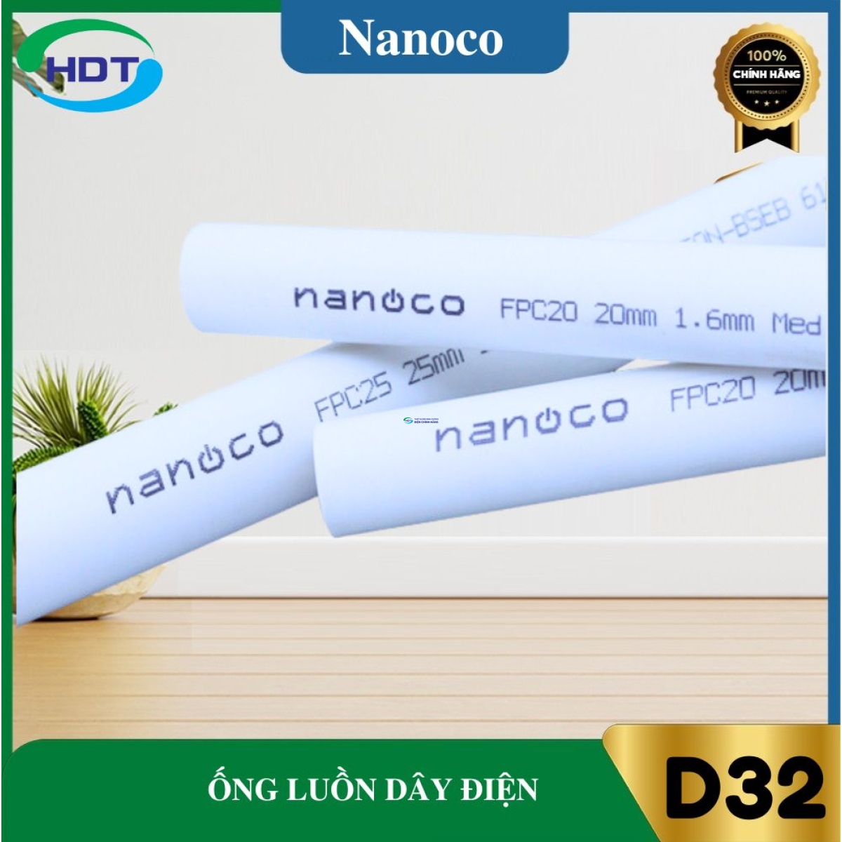 Ống luồn dây điện Nanoco dạng thẳng D32 FPC32L/ FPC32/ FPC32H