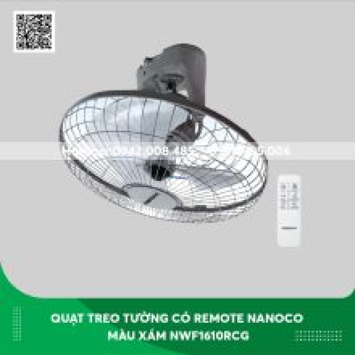 Quạt đảo trần có remote Nanoco màu xám NOF1603G-RC