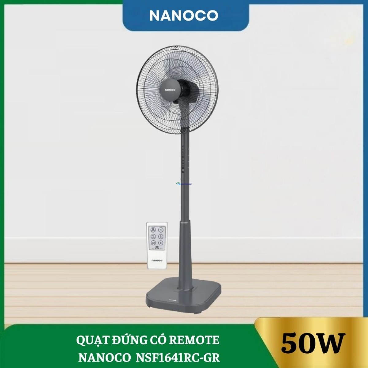Quạt Đứng Nanoco Có Remote NSF1641RC-GR
