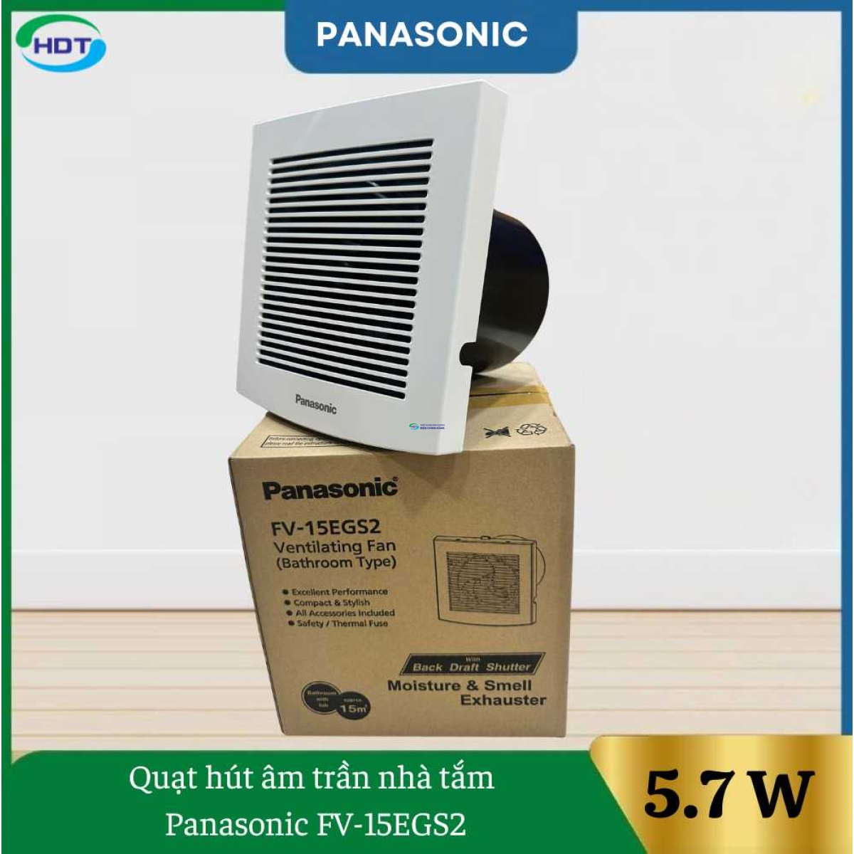 Quạt Hút Âm Trần Nhà Tắm Panasonic FV-15EGS2