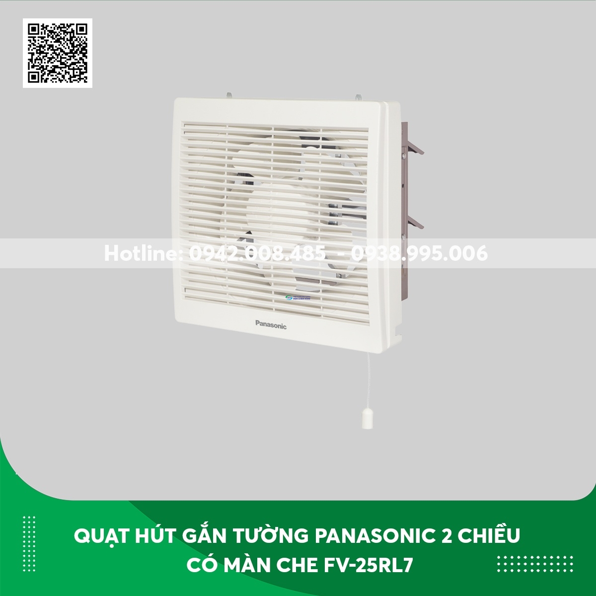 Quạt hút gắn tường Panasonic 2 chiều có màn che FV-25RL7