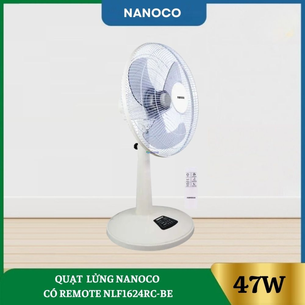 Quạt Lửng Nanoco Có Remote NLF1624RC-BE