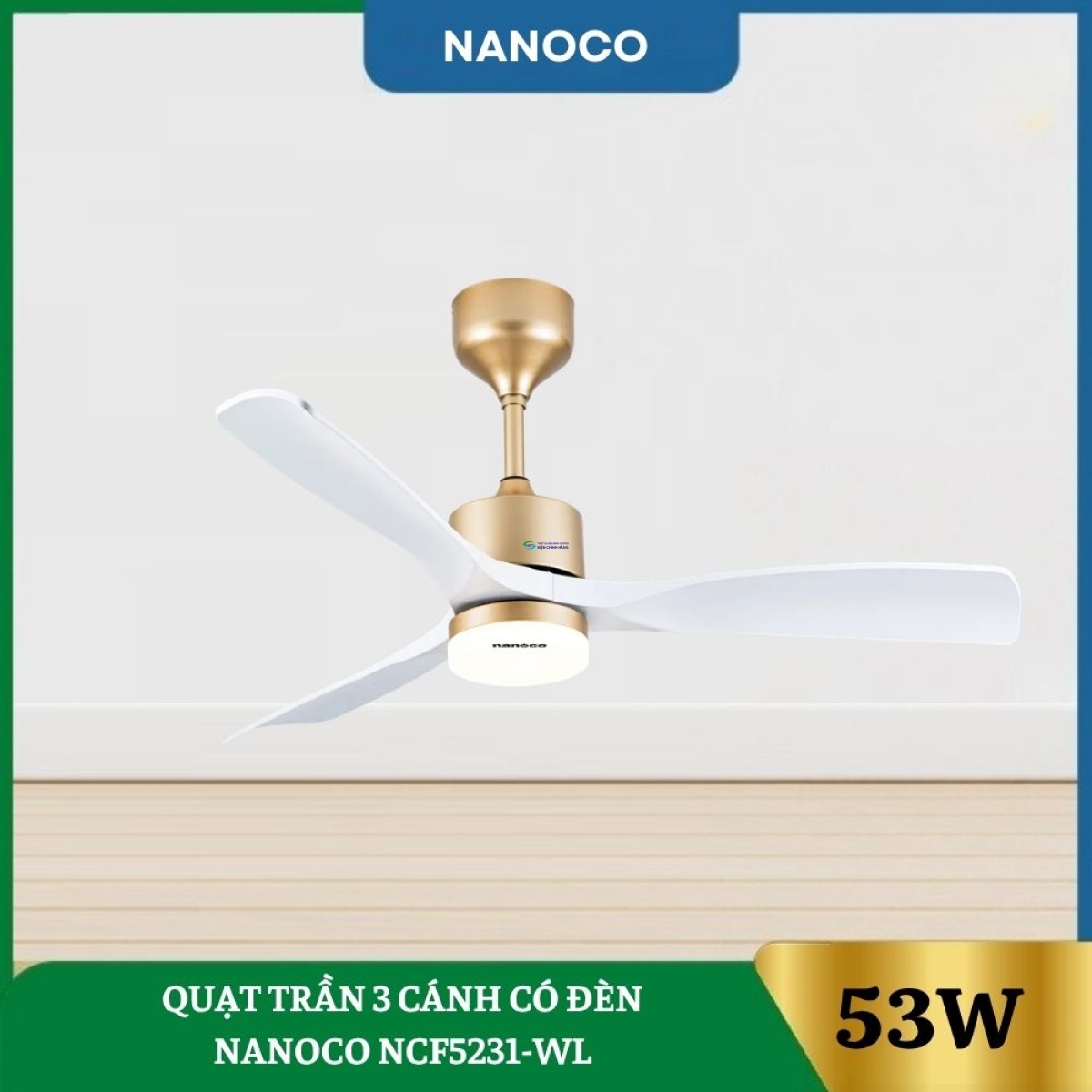 Quạt Trần 3 Cánh Có Đèn Nanoco NCF5231-WL