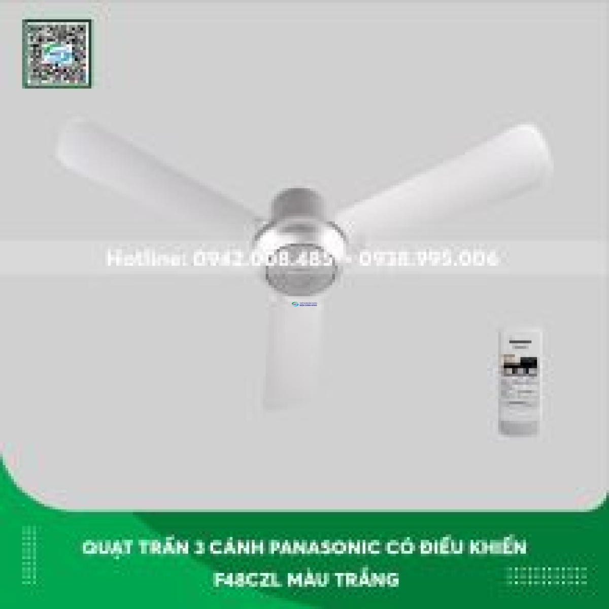 Quạt trần Panasonic 3 cánh có điều khiển F48CZL màu trắng