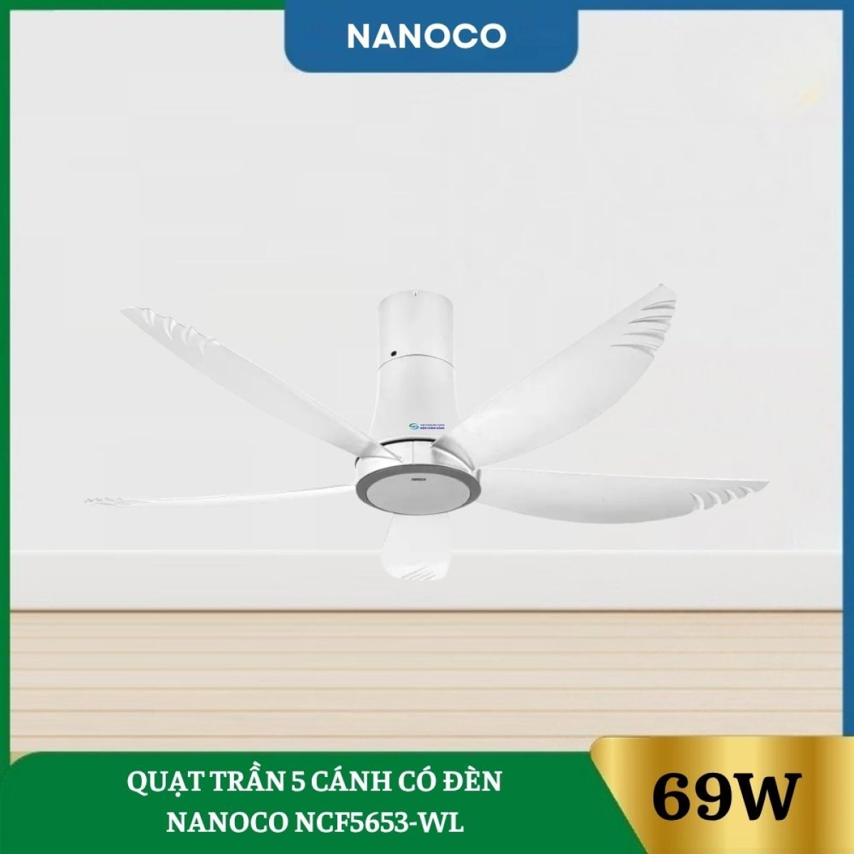 Quạt Trần 5 Cánh Có Đèn Nanoco NCF5653-WL