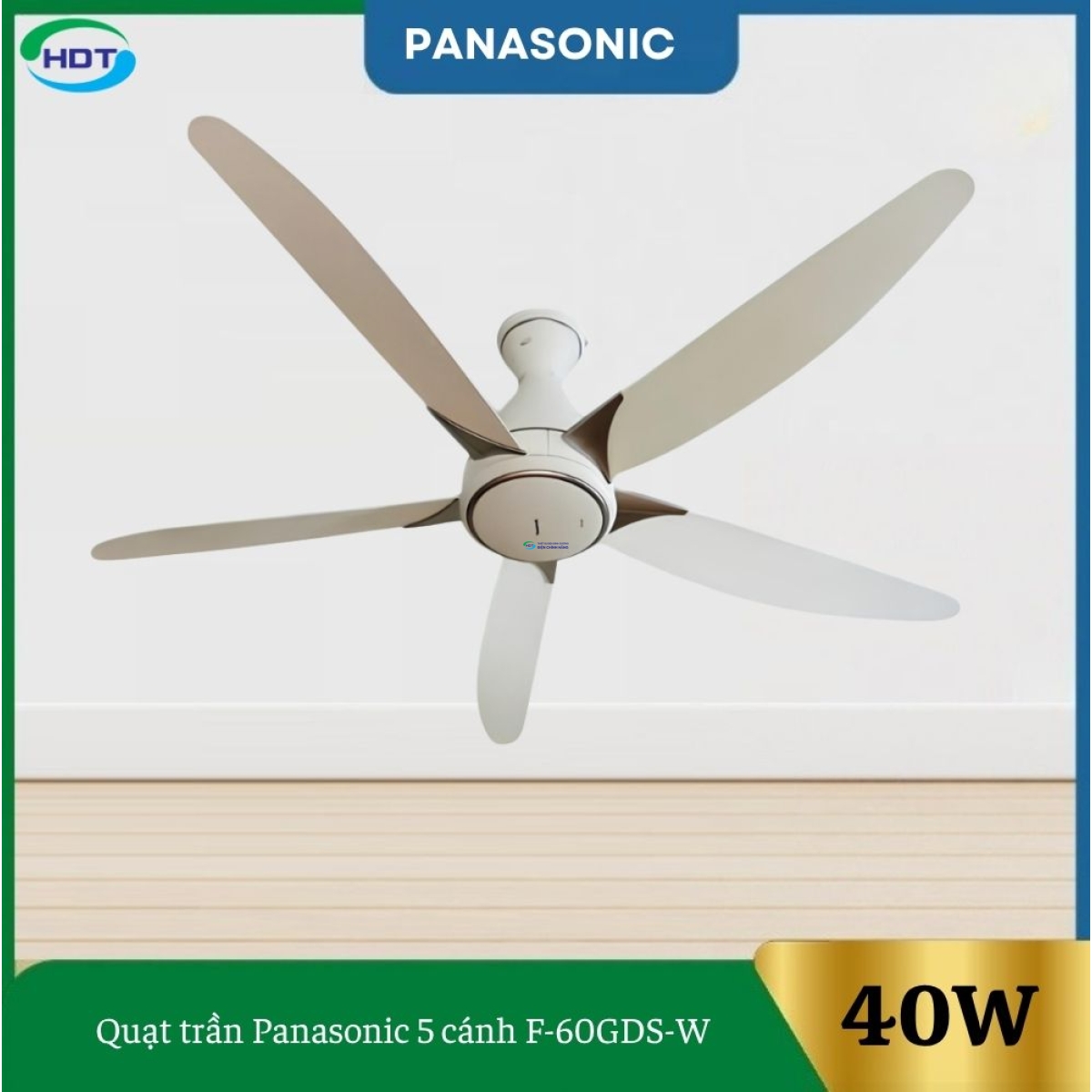 Quạt trần Panasonic 5 cánh F-60GDS-W 40W màu trắng
