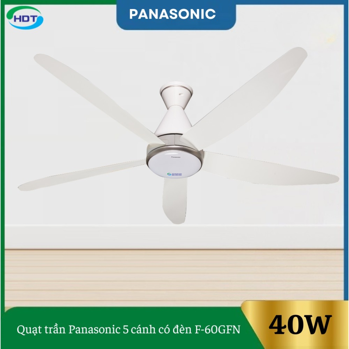 Quạt trần Panasonic 5 cánh F-60GFN có đèn
