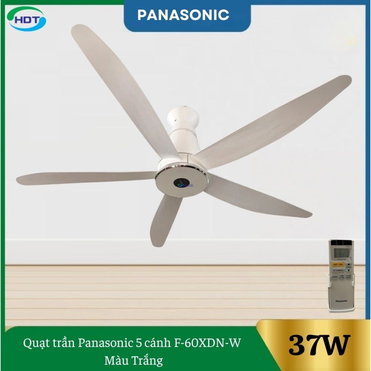 Quạt Trần Panasonic 5 Cánh F-60XDN-W Màu Trắng