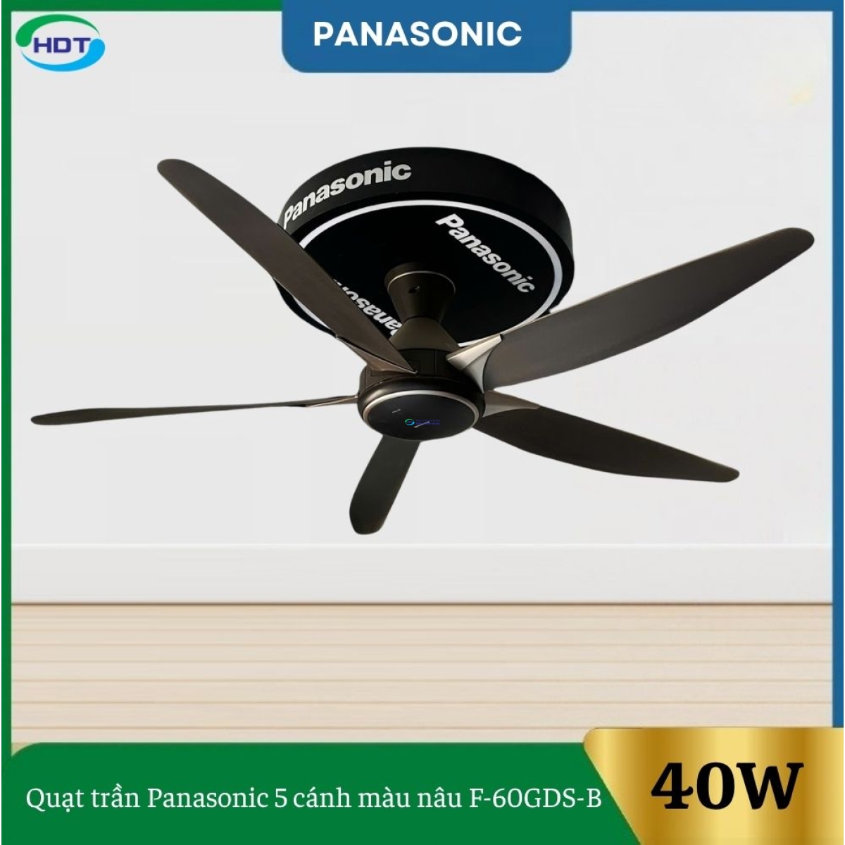 Quạt trần Panasonic 5 cánh màu nâu F-60GDS-B 