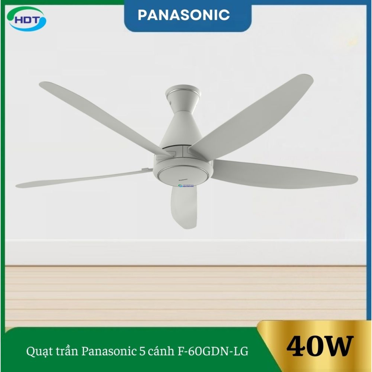 Quạt trần Panasonic 5 cánh F-60GDN-LG màu xám