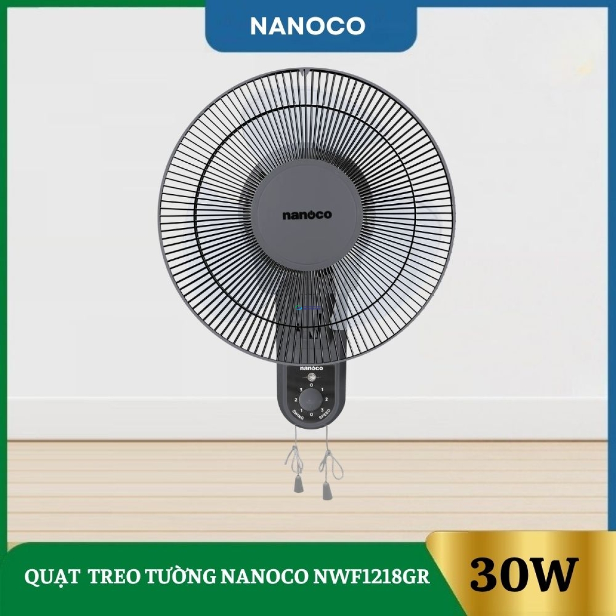 Quạt Treo Tường Nanoco NWF1218GR