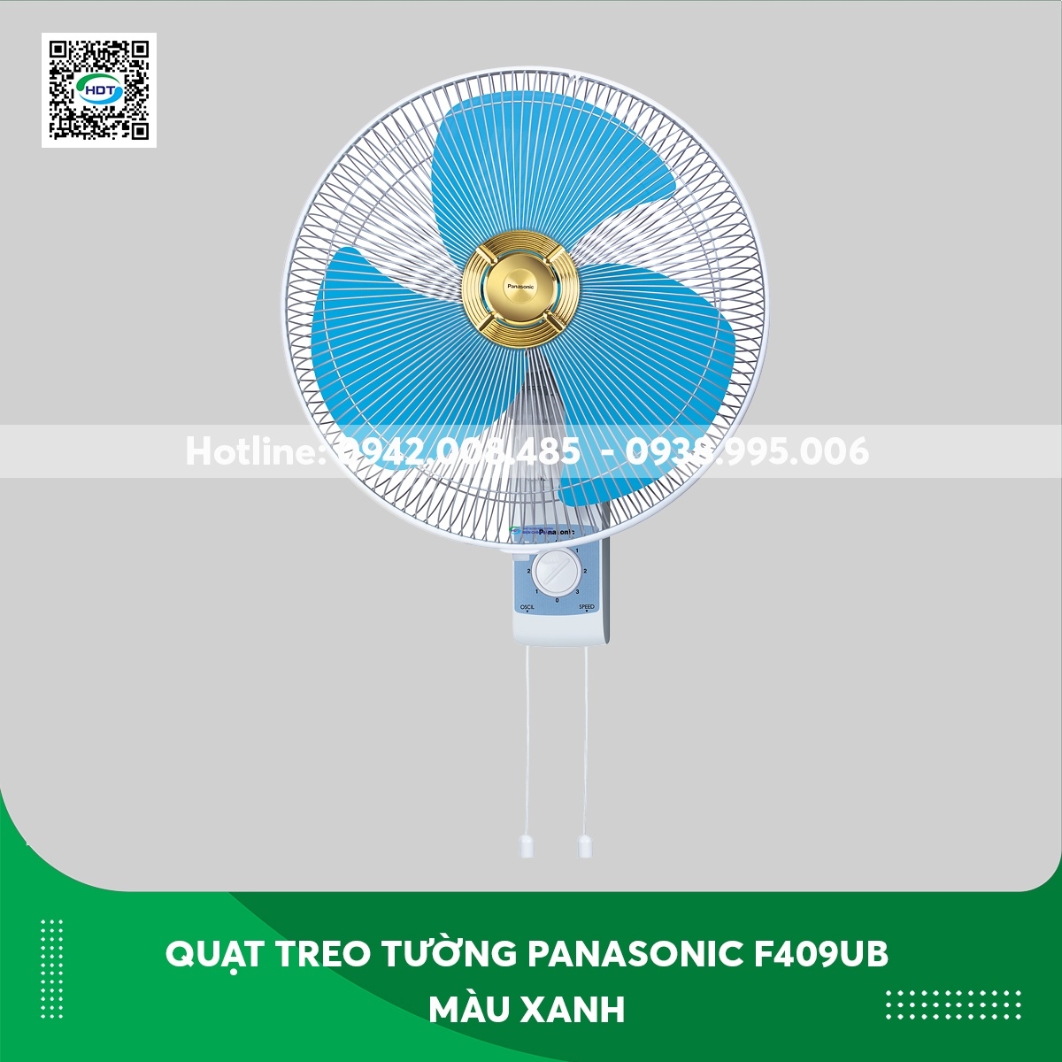 Quạt treo tường Panasonic F409UB màu xanh