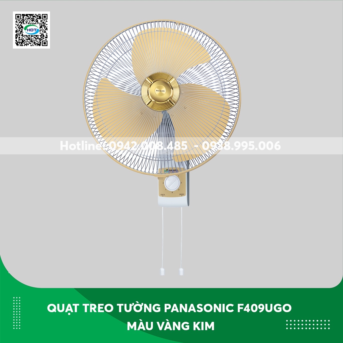 Quạt treo tường Panasonic F409UGO màu vàng kim