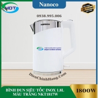 BÌNH ĐUN SIÊU TỐC INOX 1.8L MÀU TRẮNG NKT1817W