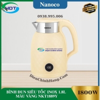 BÌNH ĐUN SIÊU TỐC INOX 1.8L MÀU VÀNG NKT1889Y