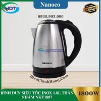 BÌNH ĐUN SIÊU TỐC INOX 1.8L THÂN NHÁM NKT1887