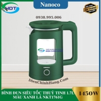  BÌNH ĐUN SIÊU TỐC THUỶ TINH 1.7L MÀU XANH LÁ NKT1761G