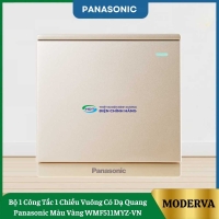 Bộ 1 Công Tắc 1 Chiều Vuông Có Dạ Quang Panasonic Màu Vàng WMF511MYZ-VN