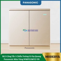 Bộ 2 Công Tắc 1 Chiều Vuông Có Dạ Quang Panasonic Màu Vàng WMF513MYZ-VN