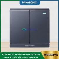Bộ 2 Công Tắc 2 Chiều Vuông Có Dạ Quang Panasonic Màu Xám WMF514MYH-VN